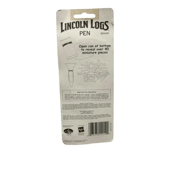 NEW Vintage 2002 Hasbro Miniature Lincoln Logs Brand Pen 40 Pieces Sealed - Picture 2 of 3